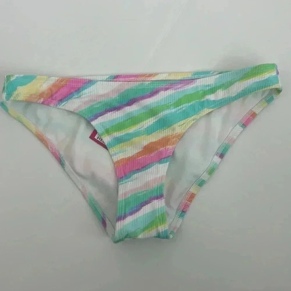 NWT Xhilaration Cheeky Bikini Bottoms Rainbow Pattern